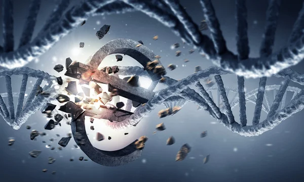 DNA-molekylen och euron tecken — Stockfoto