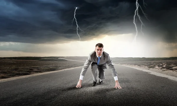 Ele está determinado a começar agora. — Fotografia de Stock