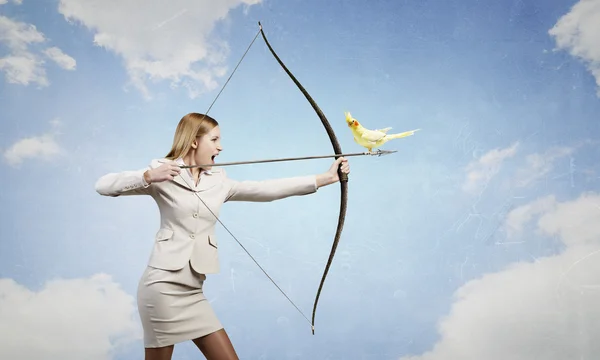 Woman aiming her goal — Stock Photo, Image