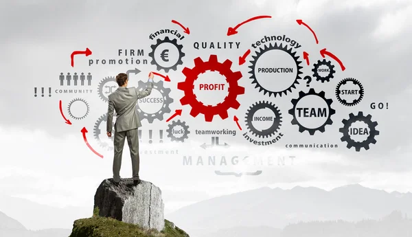 Businessman presenting teamwork concept — Stock Photo, Image