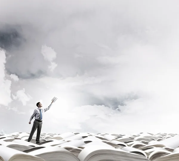 Man with opened book — Stock Photo, Image