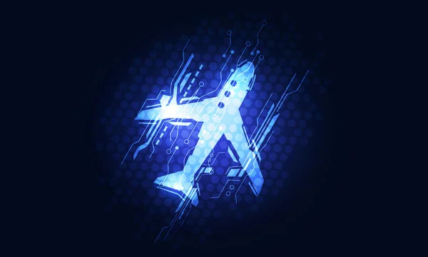 Interface blue vliegtuig pictogram — Stockfoto