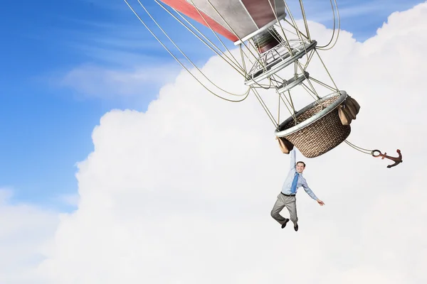 Man reizen in aerostat — Stockfoto