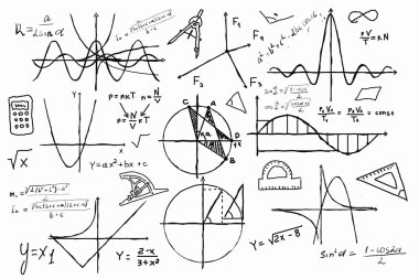 Elle çizilmiş geometri seti
