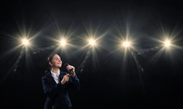 Announcing her impressive speech — Stock Photo, Image