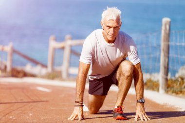 Runner yarış başlatmak hazırlanıyor