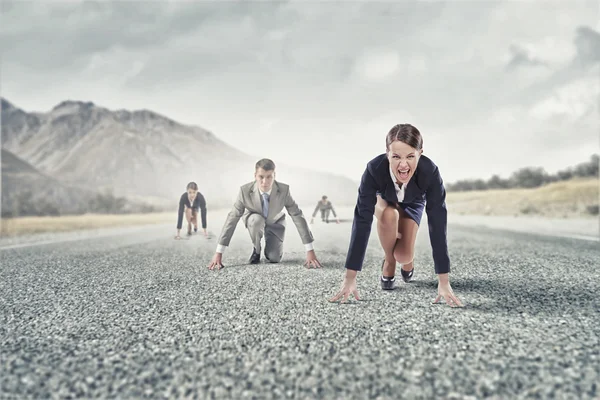 Business folk löpartävling — Stockfoto