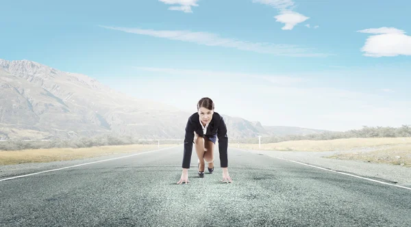 She is ready to run this race — Stock Photo, Image