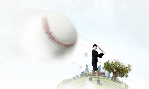 Baseball ragazza formazione — Foto Stock