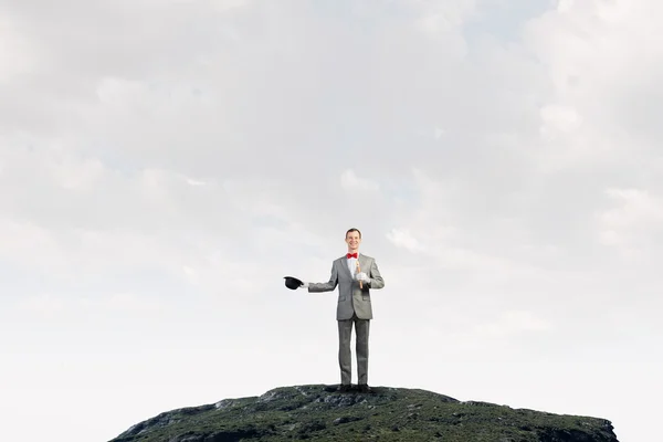 Man with flute — Stock Photo, Image