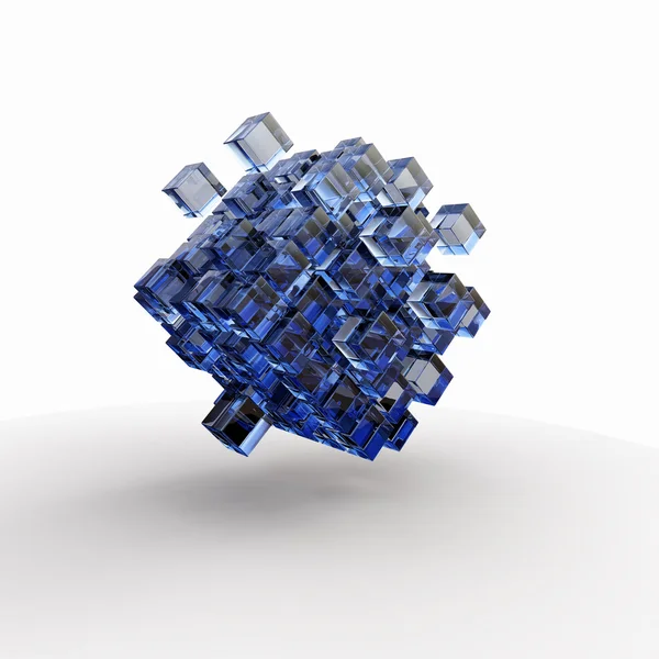 Figura cubo ad alta tecnologia — Foto Stock