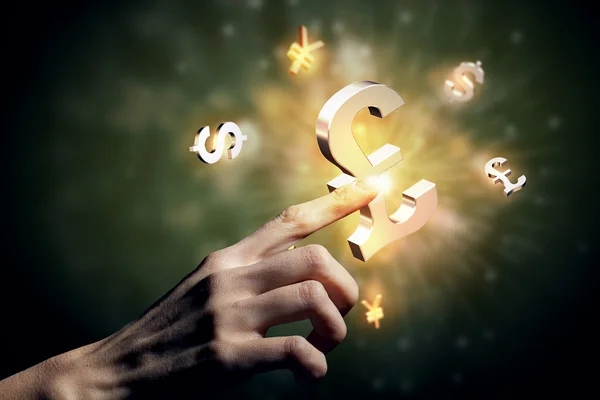 Currency glowing symbols — Stock Photo, Image