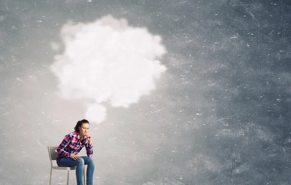 Student girl and her ideas — Stock Photo, Image