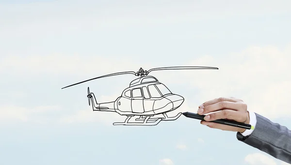 Ontwerp van helikopter-model — Stockfoto