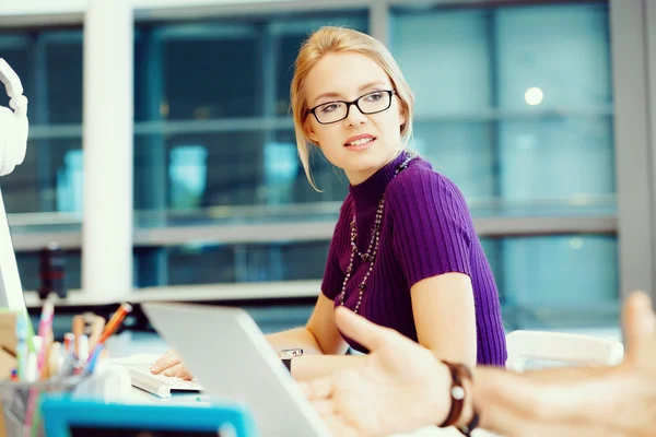 Creative business woman in office — Stock Photo, Image
