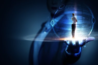 Palm destekleyen iş kadını