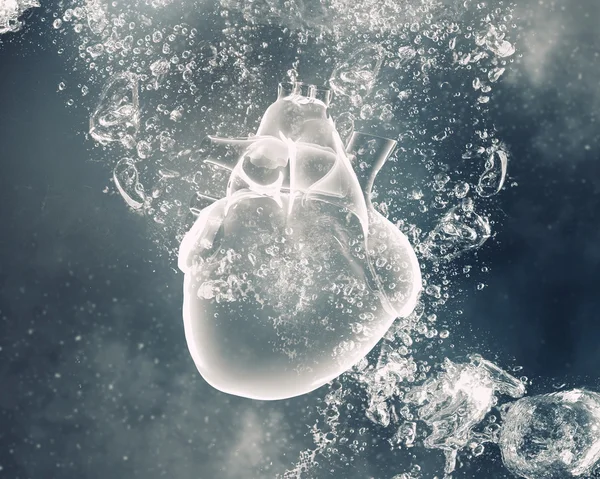 Human heart under water — Stock Photo, Image