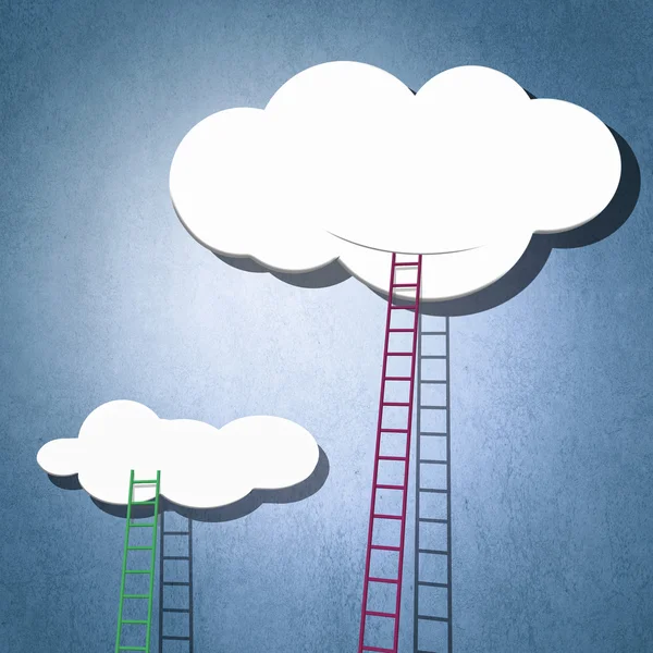 Ladder naar de wolk in de hemel — Stockfoto