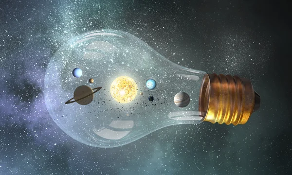 Kolven med planeterna inuti — Stockfoto