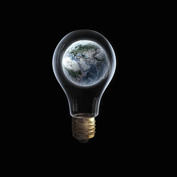 Earth plsnet in bulb — Stock Photo, Image