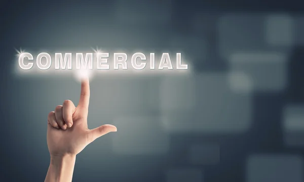 Word commercial on modern interface — Stock Photo, Image