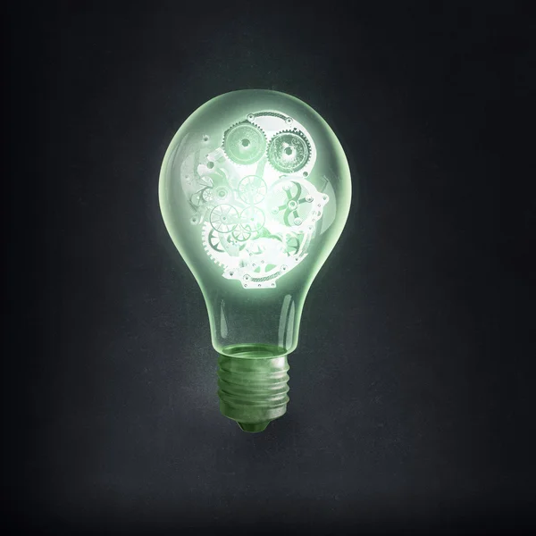 Gears light bulb — Stock Photo, Image