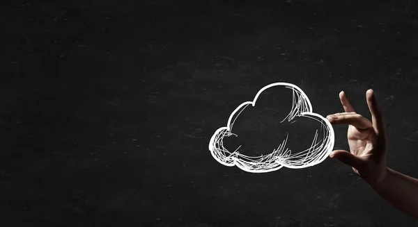 Nuvola disegnata con gesso — Foto Stock