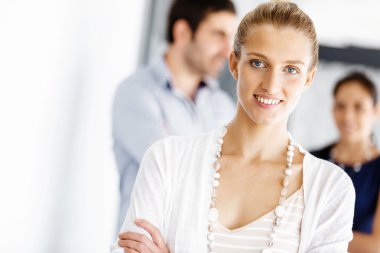 Office çekici kadın işçi