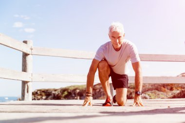 Runner yarış başlatmak hazırlanıyor