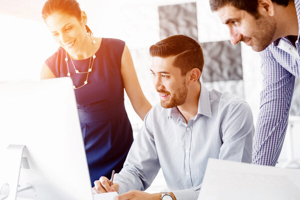 Business people in modern office