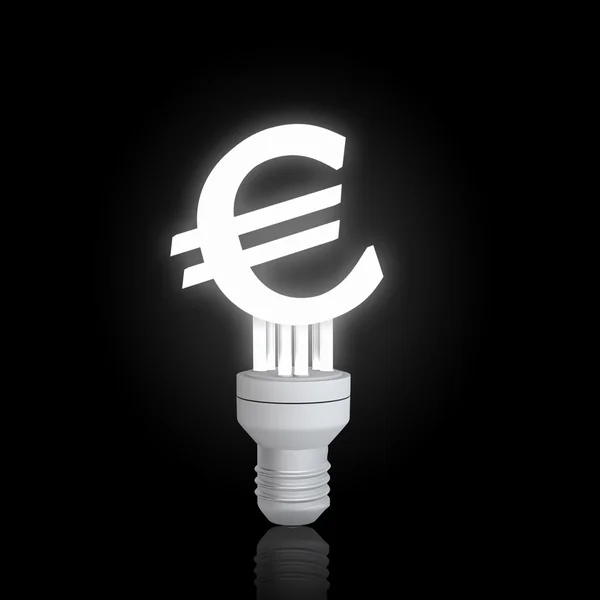 Euron tecken lampa — Stockfoto