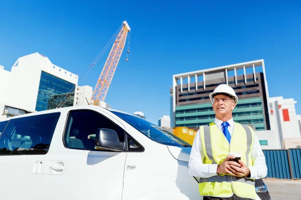 Ingeniero constructor en la obra — Foto de Stock