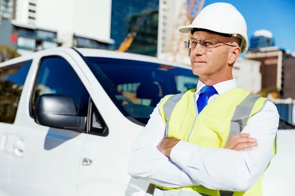 Ingeniero constructor en la obra — Foto de Stock