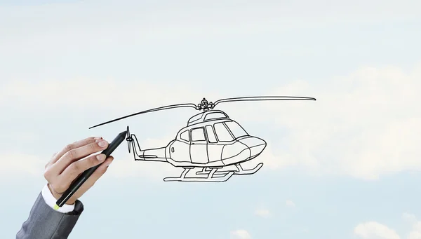 Desain model helikopter — Stok Foto