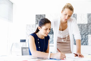 Ofiste iki bayan meslektaşım var.