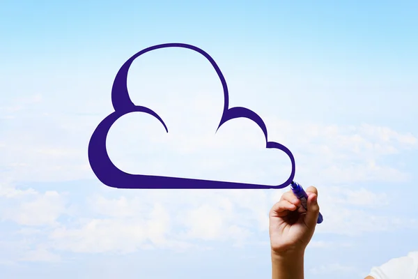 Cloud drawn concept — Stock Photo, Image