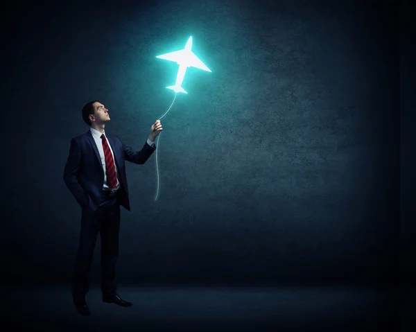 Man with concept balloon — Stock Photo, Image