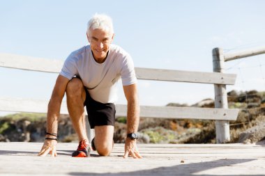 Runner yarış başlatmak hazırlanıyor