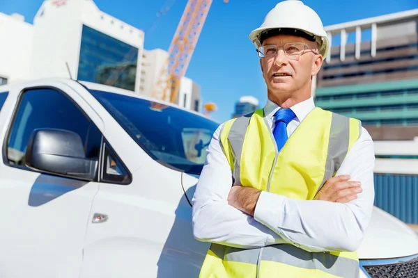 Ingeniero constructor en la obra — Foto de Stock