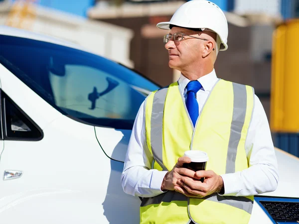 Ingeniero constructor en la obra — Foto de Stock