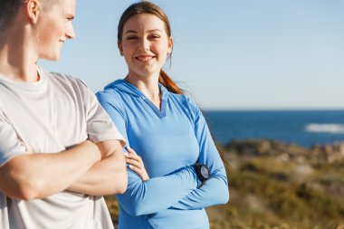 Plaj birlikte eğitim genç Çift