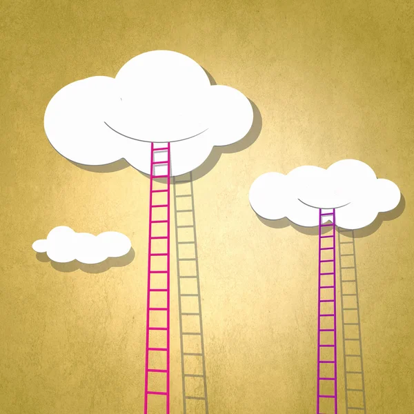 Ladder to cloud in sky — Stock Photo, Image