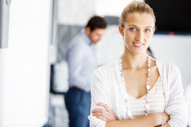 Office çekici kadın işçi