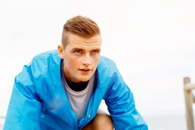 Runner yarış başlatmak hazırlanıyor