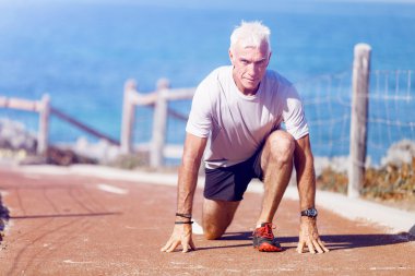 Runner yarış başlatmak hazırlanıyor