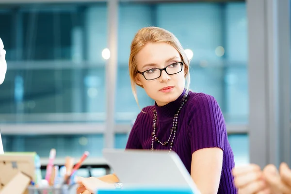 Creative business woman in office — Stock Photo, Image