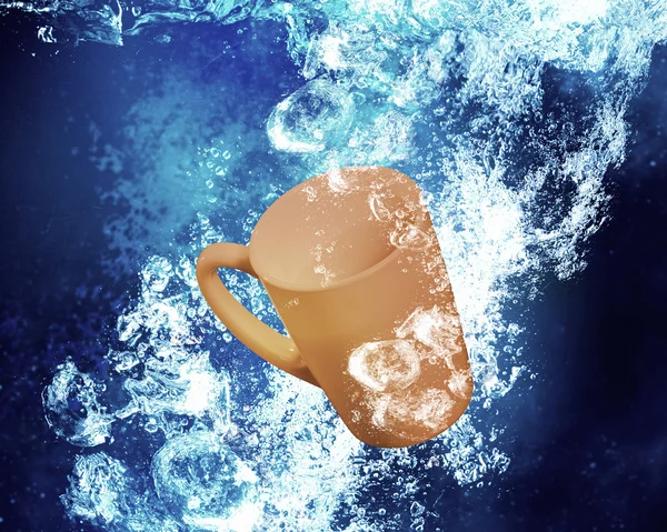 Cup under water — Stock Photo, Image