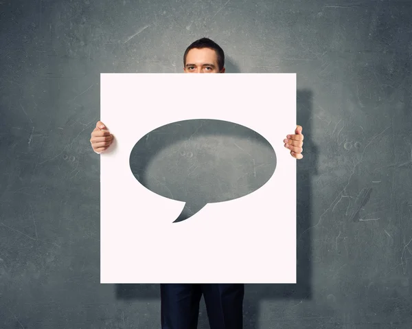 Hombre con pancarta de discurso —  Fotos de Stock