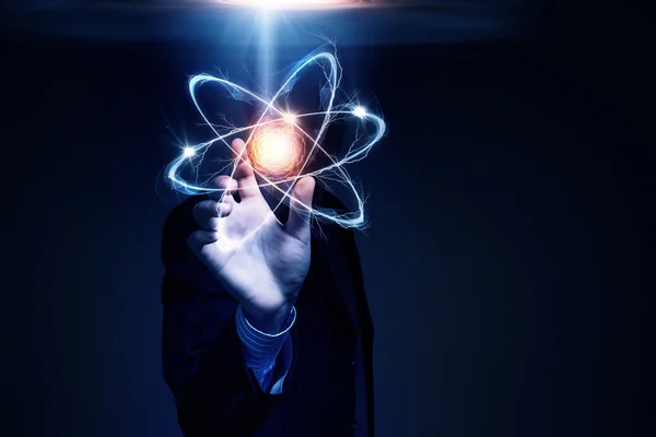 Atom molecule research — Stock Photo, Image