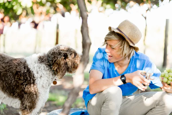 Üzüm bağı çocuk